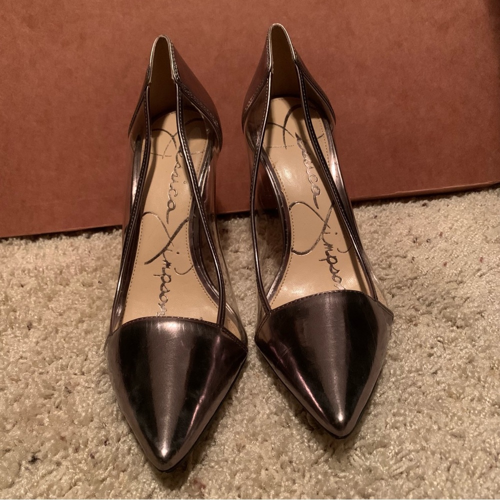 Jessica Simpson metallic heels 8.5